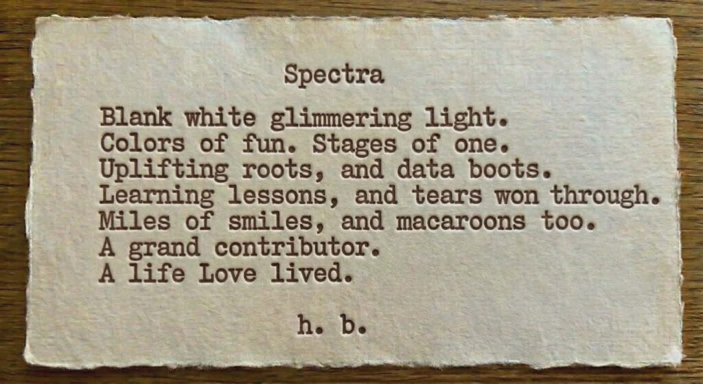 This is a photo of a poem written by h.b. for Melanie Sage